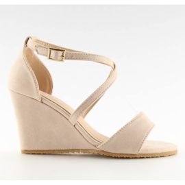 Beige wedge sandals 266-6 beige