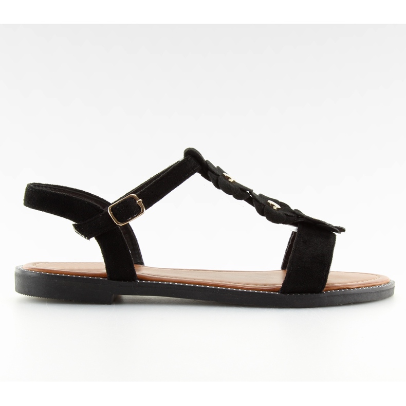 Women's black suede sandals WL-001