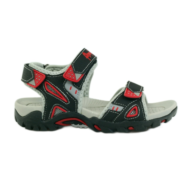 American Club black children's sandals 1713 red grey