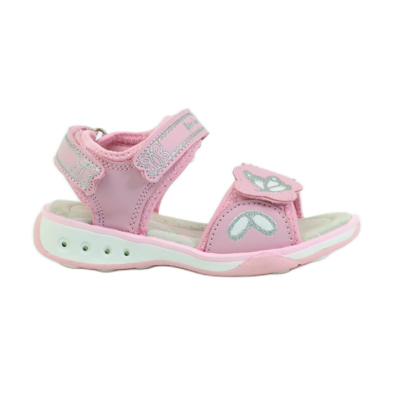 American Club Children's shoes sandals leather insole glowing American pink grey