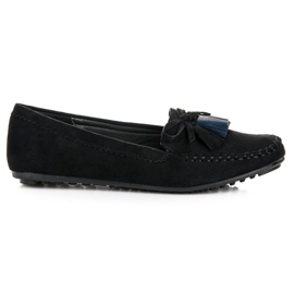 Black suede loafers
