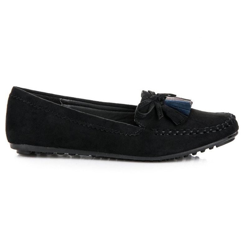 Black suede loafers