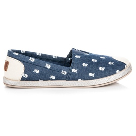 Muto Women's blue espadrilles brown navy blue