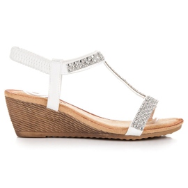 Fama Elegant wedge sandals white