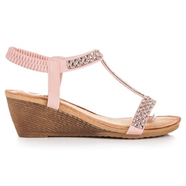 Fama Elegant wedge sandals pink