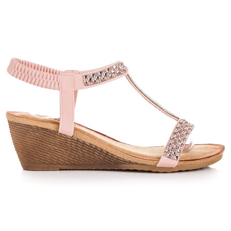 Fama Elegant wedge sandals pink