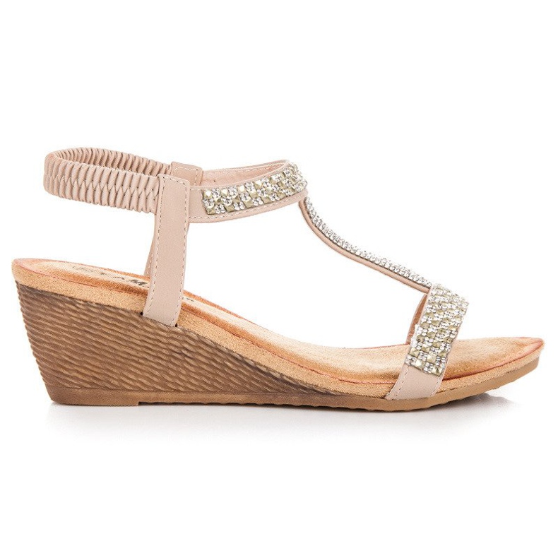 Fama Elegant wedge sandals brown