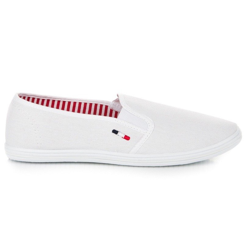 McKey White textile slipons