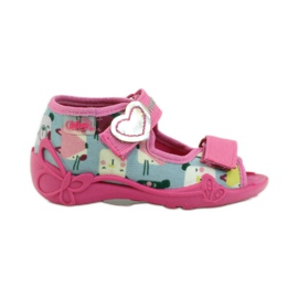 Slippers Sandals Serduszko Befado 242p071 pink grey