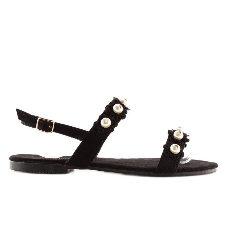 Black sandals for women with pearls 56-66 Black Black sandals for women with pearls 56-66 Black