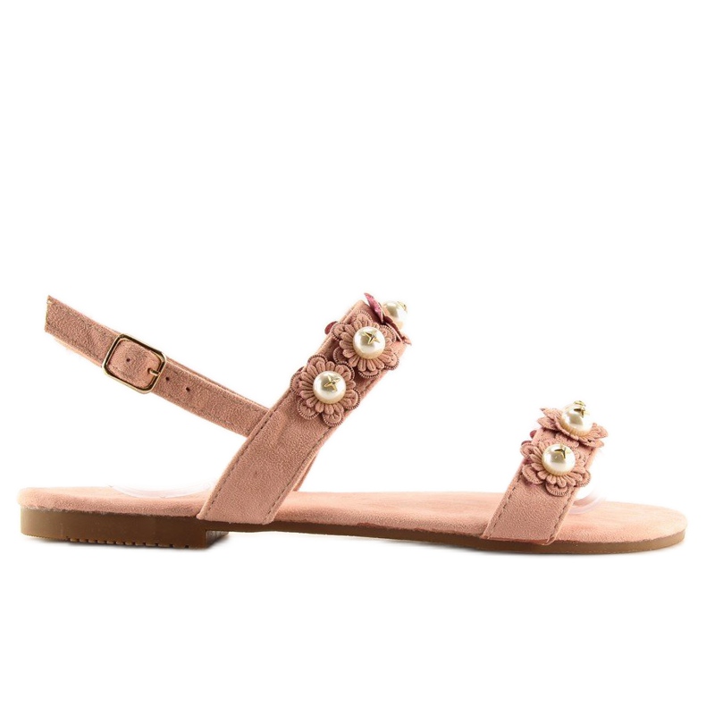 Women's sandals with pink pearls 55-66 Pink