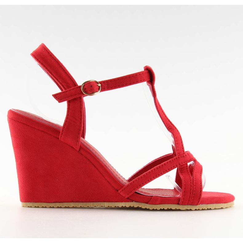 Red wedge sandals 266-7 red