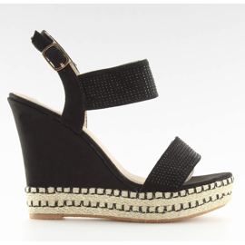 Black sandals on the wedge heel 3811-7 black Black sandals on the wedge heel 3811-7 black
