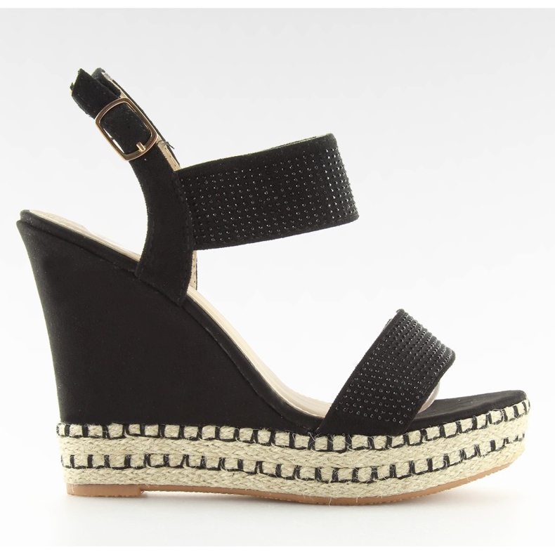 Black sandals on the wedge heel 3811-7 black