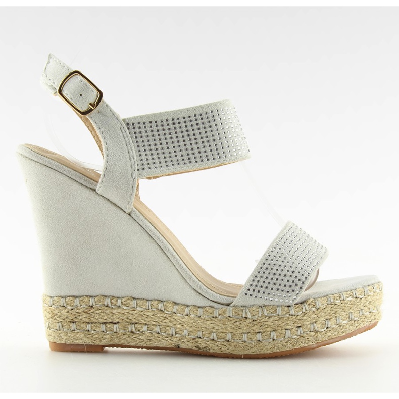 Gray sandals on a wedge heel 3811-7 Gray grey
