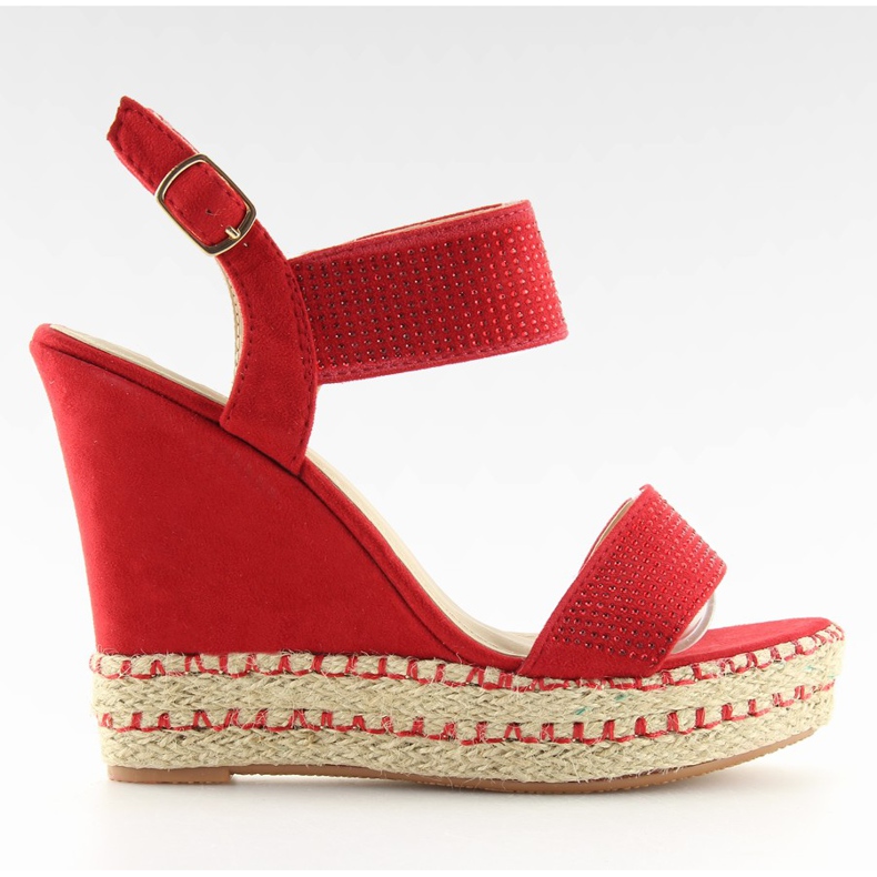 Red wedge sandals 3811-7 Red