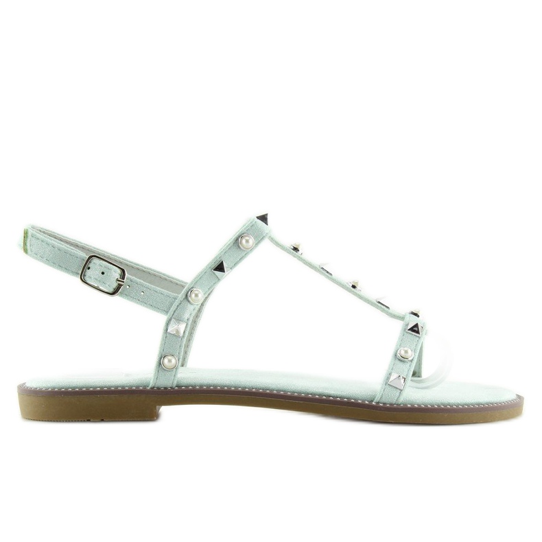 Sandals with mint studs S-375 Green