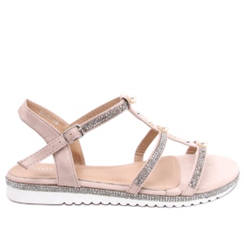 Sandals with pink pearls RC-33 Pink