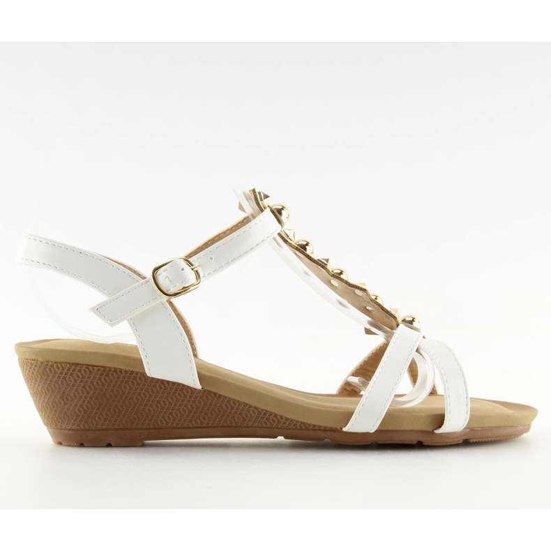 Sandals on a low wedge heel white HX-1 white
