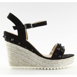 Black Espadrilles on wedges, black TS-16 Black