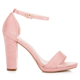Primavera Suede sandals on the post pink Primavera Suede sandals on the post pink