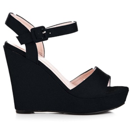 Primavera Suede Wedge Sandals black
