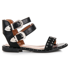Seastar Black flat sandals