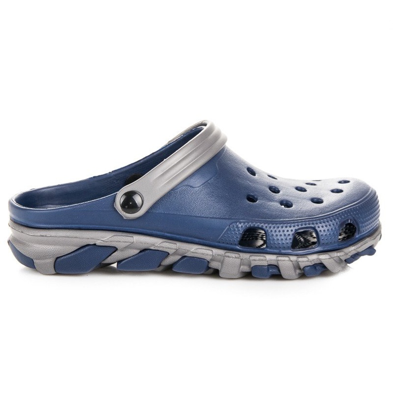 Hasby Navy mens flip flops grey navy blue