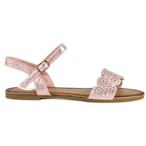 Comer Flat sandals fastened with a buckle pink