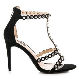 Black suede sandals