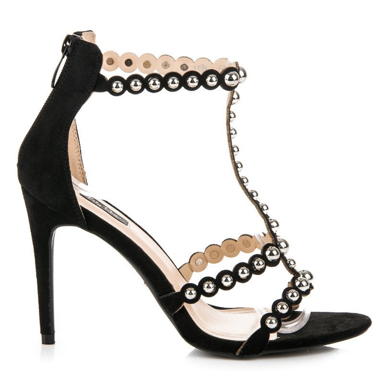 Black suede sandals