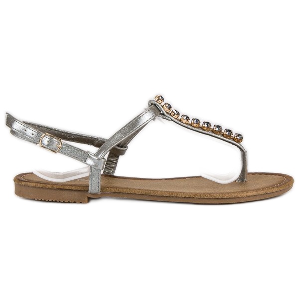 Comer Light silver sandals grey