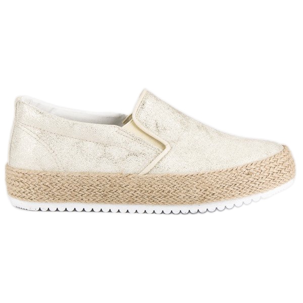 Betler Golden Espadrilles On The Platform