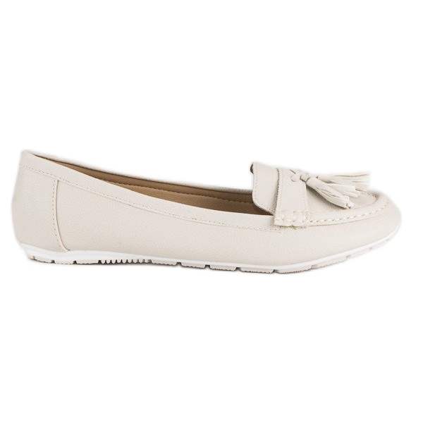 Tullo Beige moccasins with fringes