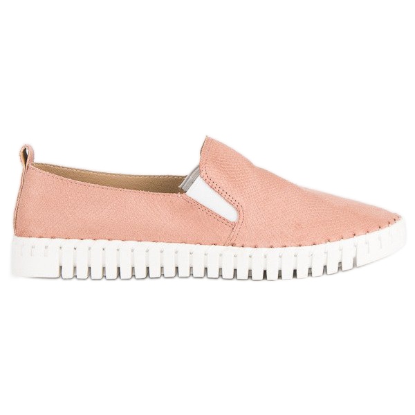 Tullo Pink Suede Slipons