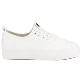 White tied sneakers