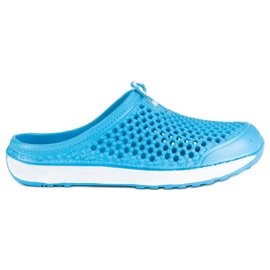 Hasby Blue openwork slippers