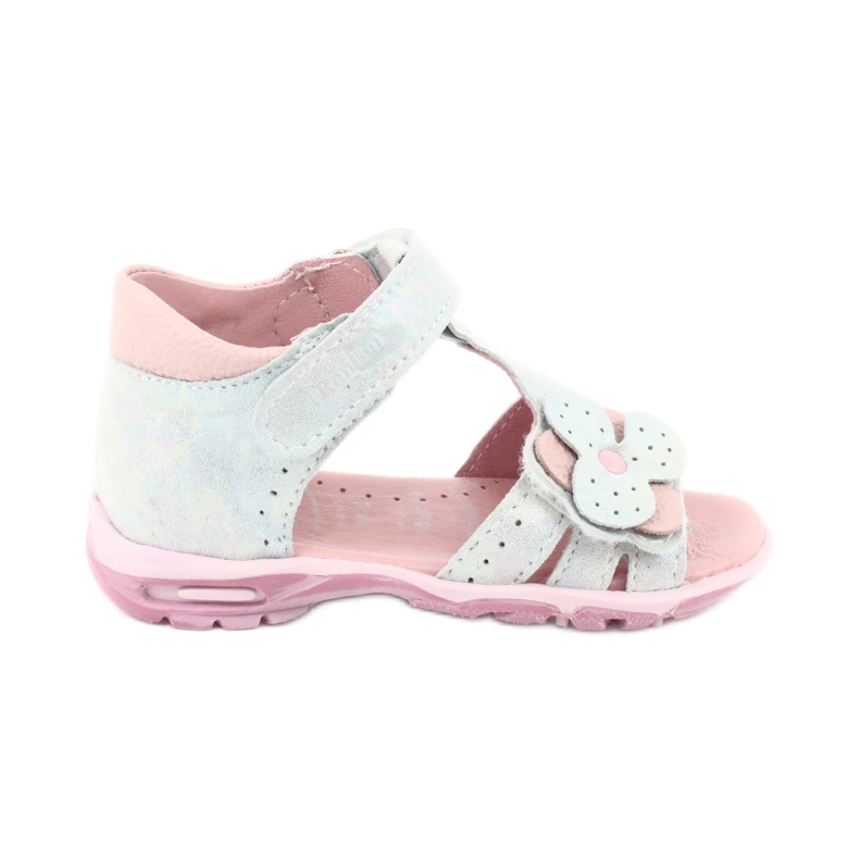 Sandals shiny with Velcro Ren But 1406 white blue grey pink