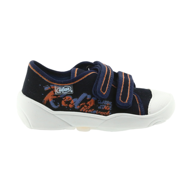 Befado children's shoes sneakers slippers 907P094 navy blue orange white Befado children's shoes sneakers slippers 907P094 navy blue orange white