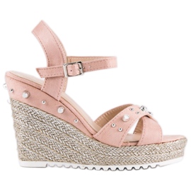 Erynn Wedge espadrilles sandals pink