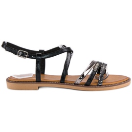 Bello Star Flat sandals with a buckle black Bello Star Flat sandals with a buckle black