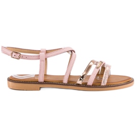 Bello Star Flat sandals with a buckle pink