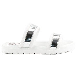 Kylie Mirror slippers white