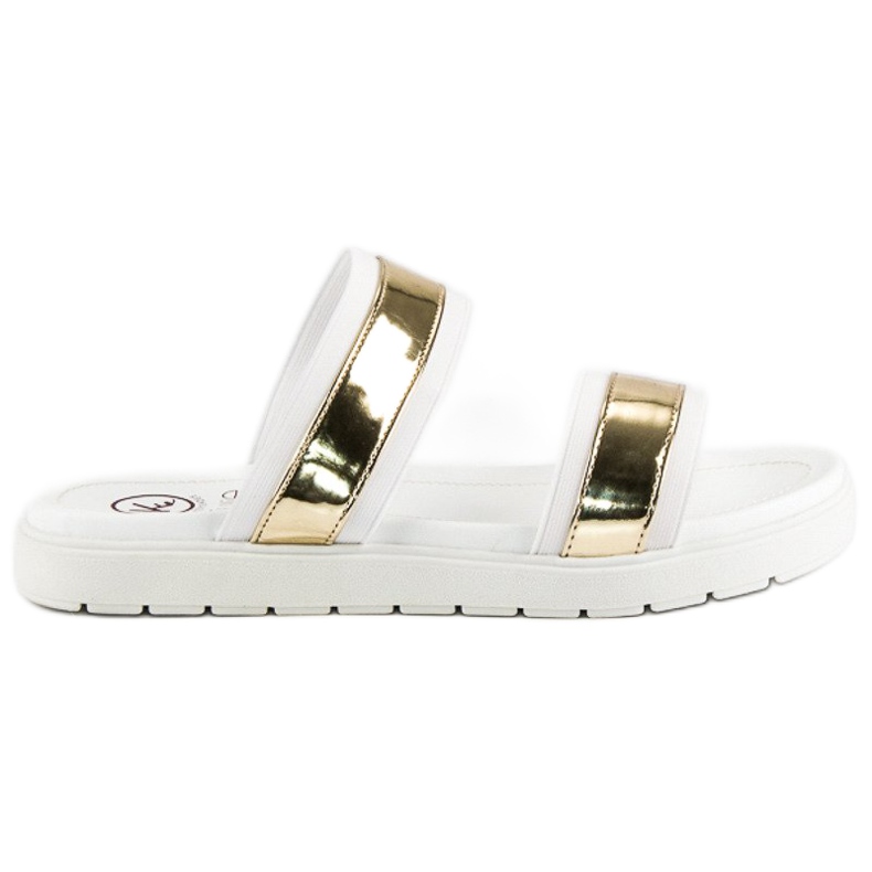 Kylie Mirror slippers white