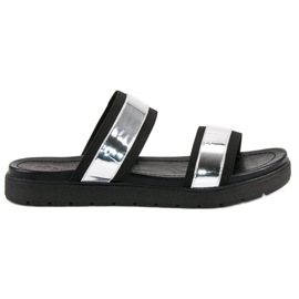 Kylie Mirror slippers black