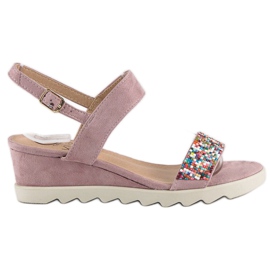 Kylie Sandals with beads pink