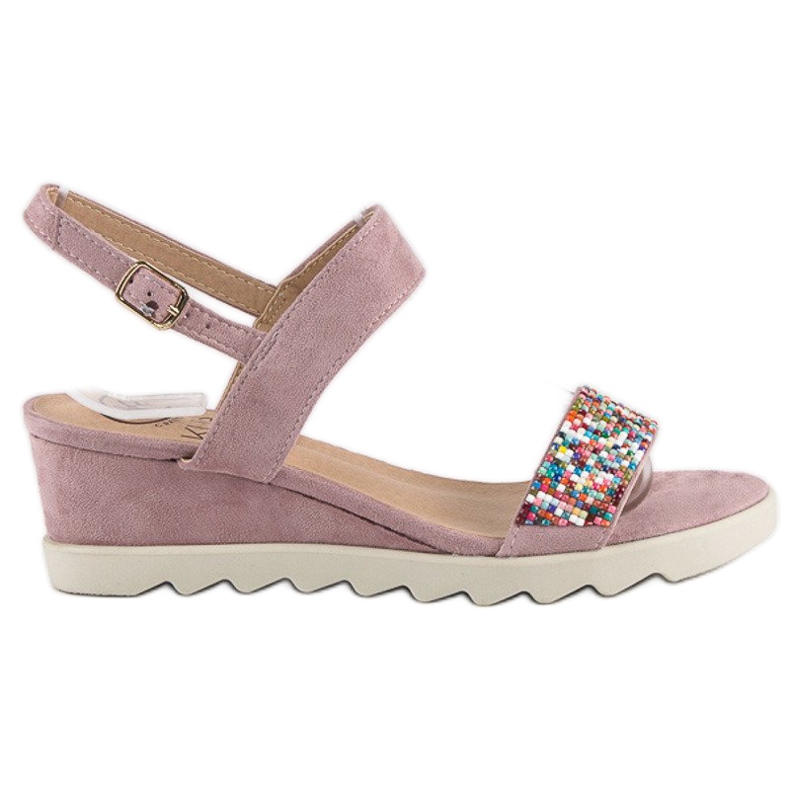 Kylie Sandals with beads pink