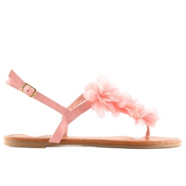 Sandals with flowers pink CK36P pink