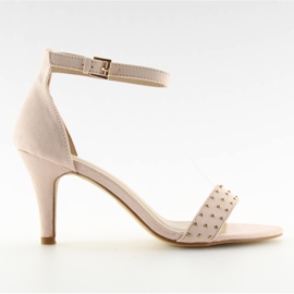 Sandals on a comfortable heel pink BL0764