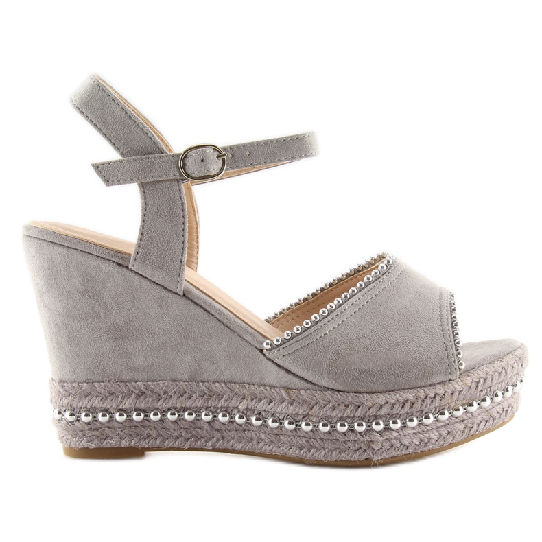 Gray sandals on a wedge heel U-6272 gray grey